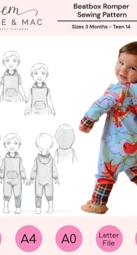 Ellie and Mac - Beatbox Romper - Sizes 3 Months - 14 Years
