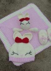 bunny lovey,hat and shoes
