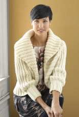 Lion Brand Yarn-90464AD-Soft Rib Cardigan by  Lion Brand Yarn Patterns-Free