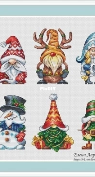 New Years Christmas Gnomes by Elena Lartsova SAGA
