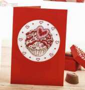 Cupcake of the Month - Valentines Day by Durene Jones from The World of Cross Stitching TWOCS 212 PCS
