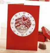 Cupcake of the Month - Valentines Day by Durene Jones from The World of Cross Stitching TWOCS 212 PCS