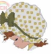 DMC Sarah Kay BL992G/61 White Bowl Hat with Yellow Peas XSD