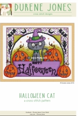 Durene Jones Cross Stitch - Halloween Cat