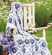 American School of Needlework EAC0453 Purple Mums Afghan by Brenda Stratton - Free