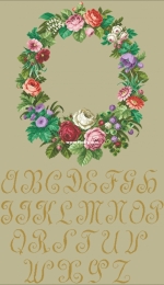 Permin 70-4315 Antique Flowers and Alphabet - XSD/PCS