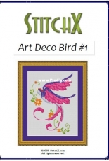 StitchX Cross Stitch - Art Deco Bird #1