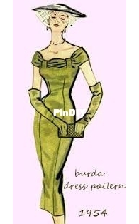 Burda Style - 1950s Vintage Dress - Sizes 36-44