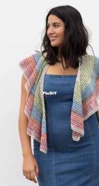 Summer paint shawl - by Fil Katia - Dutch, English, French, German, Italian, Spanish - Free.