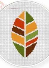 Daily Cross Stitch - Block Autumn Leaf