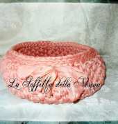 Peach crocheted basket