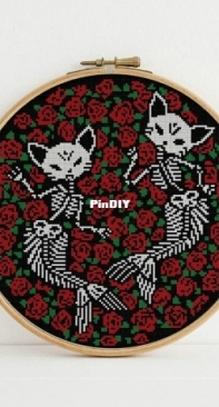 Cross Stitching Lovers - Gothic Cat Skeleton