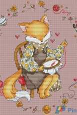 Embroiderer Fox - by Alisa Okneas - Free
