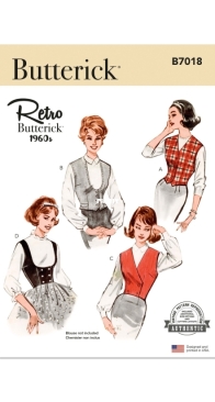 Butterick B7018 Retro 1960s Misses Vest in Four Styles - Sizes 6-14