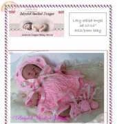 Baby Doll handknit designsD12Lacy cabled angel set 10 -16in dolls