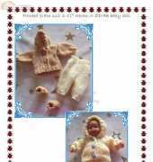 babydoll hand knit hooded pram 6-11"