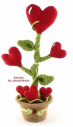 Haekelkeks - Heidi Zahn and Mario Nordheim - Heart Flower in a Pot - Russian - Translated