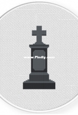Daily Cross Stitch - Goth Gravestone