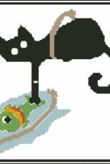 Who, Me? by Kats By Kelly from Cross Stitch and Needlework May 2009