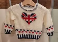 British flag knit girl sweater
