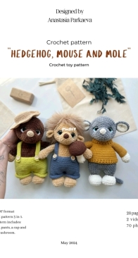 Parkaeva HM / Easy Crochet Love - Anastasia Parkaeva - Hedgehog, Mouse and Mole