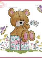 Springtime Cookie Bear by Gill Cooper from The World of Cross Stitching TWOCS 224 XSD