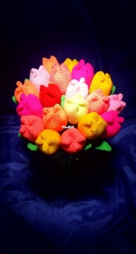 A bouquet of tulips, crocheted