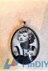Lucille Ball b&w photo necklace pendant in silver