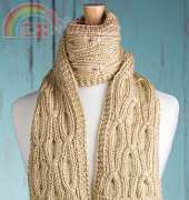 Smocked Rib Scarf.. Knit & Crochet Now #512ANP  Annies Attic  free