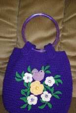 Purple with Flowers Handbag