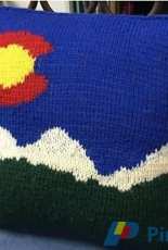 Yarn Along the Rockies-C² Colorado Squared Pillow by Wooden Spools Staff - Free