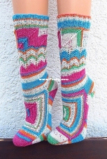 Patchwork Mix Socken by Elke Becker-German-Free