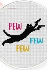 Daily Cross Stitch - Pew Pew Cat