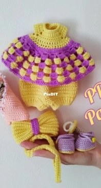 Crochet Pattern World - Annea Leolea / Anealeolea - Dress for baby doll