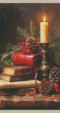 Piñas, libros y vela 1- Pineapples, books and candle 1 by Majabel Creaciones XSD