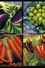 Aubergines - Brocoli - Carottes - Poivrons From Legumes au Petit Point DMC
