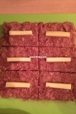 Homemade sausages stuffed of cheese