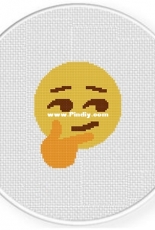 Daily Cross Stitch - Smirking Emoji