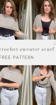 HanJan Crochet - Hannah Cross - The Eleanor Sweater Scarf - Free
