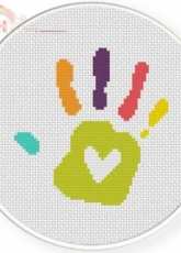 Daily Cross Stitch - Love Hand Print