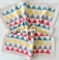Daisy Farm Crafts - Tiffany Brown - Colorful Triangles Baby Blanket - Free