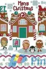 The Frosted Pumpkin Stitchery - Christmas on Gingerbread Lane Sampler XSD