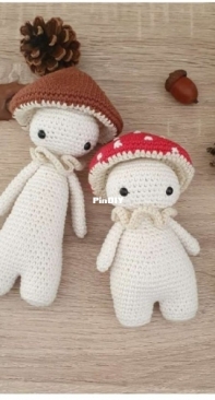 Critter Stitch - Stephanie Buckner - Finn and Phill the mushrooms