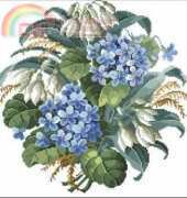 Vienna Embroidery Snowdrops and hydrangeas / Flowers with Pearls