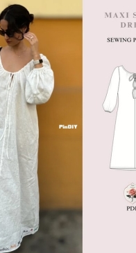 Long Sleeve Maxi Smock Dress - Rosy's patterns - English
