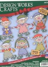 Design Works Crafts-N°1671 Festive Elves-Plastic Canvas