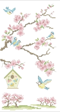 CPdC Agenda 2026 - Fenêtres au point de croix - 3. Mars, le printemps brodé de fleurs et d'oiseaux (Véronique Enginger) XSD + PCS