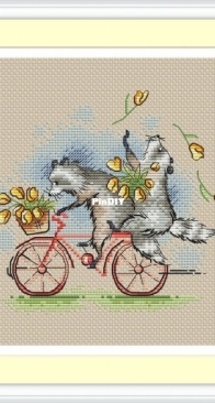 Raccoons on the Bike by Alla Erokhova