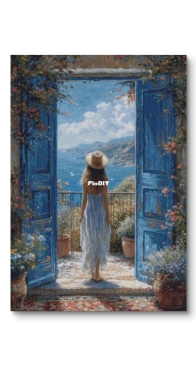 Galart Design - Girl On The Balcony by Galya