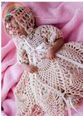 Cheryls Crochet - D2 Pineapple christening layette fo 10-12 inches doll